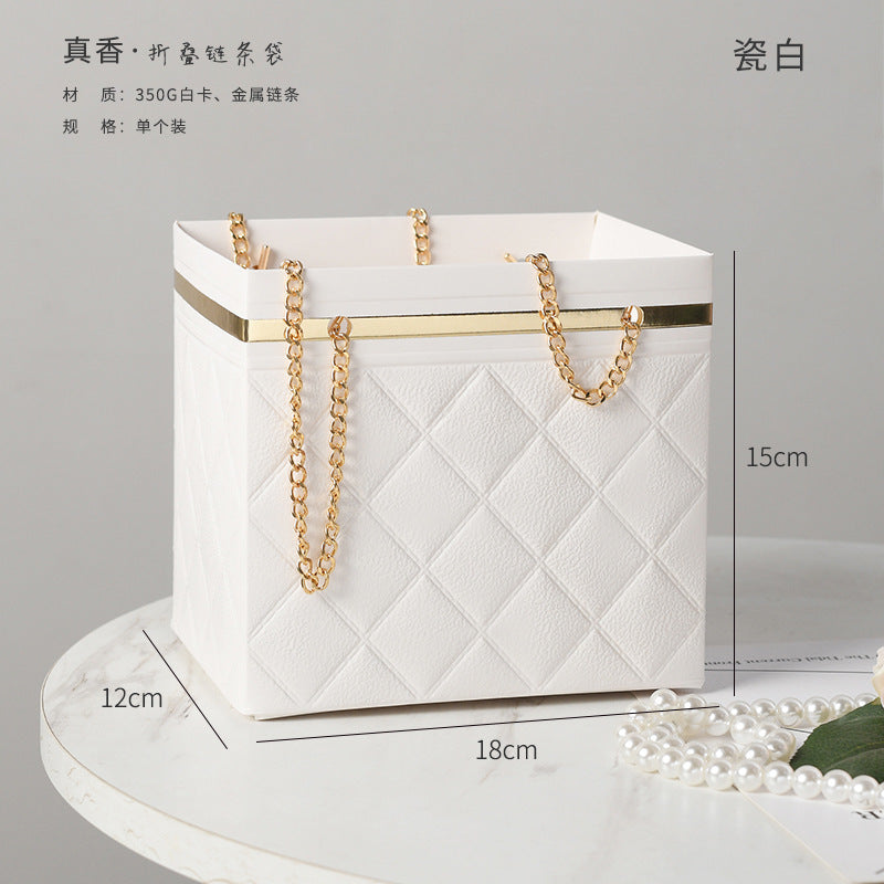 Multipurpose Gift bags / flower gift box with golden chain (removable flower stand from inside)