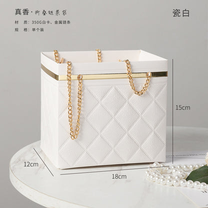 Multipurpose Gift bags / flower gift box with golden chain (removable flower stand from inside)