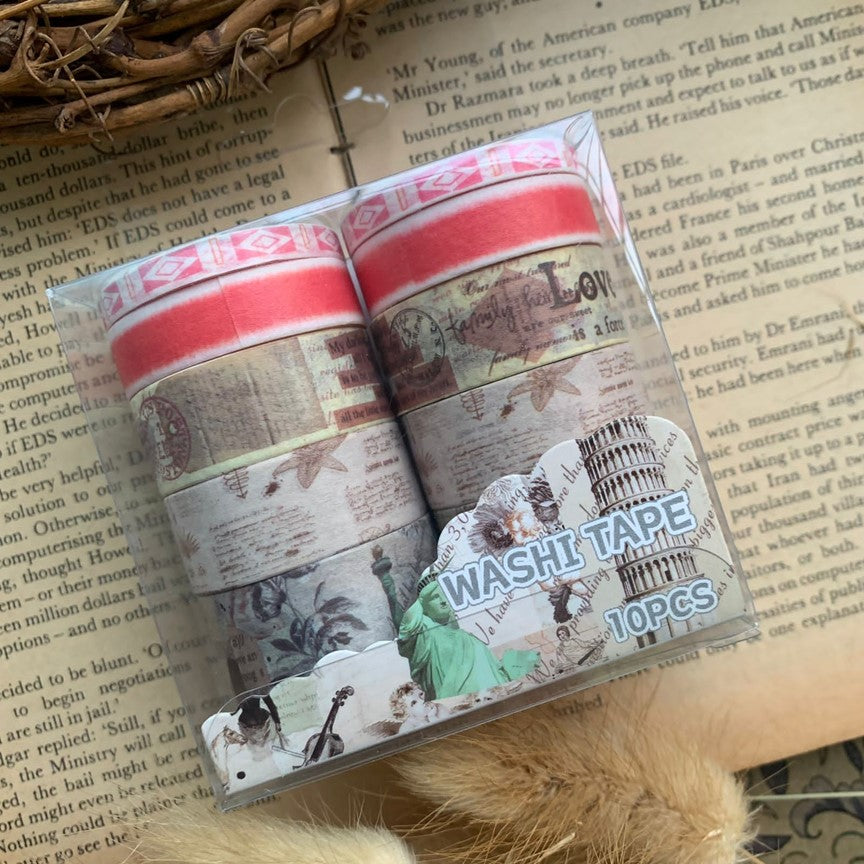 Limmy vintage washi tape 10 pcs (XM JD2645F)