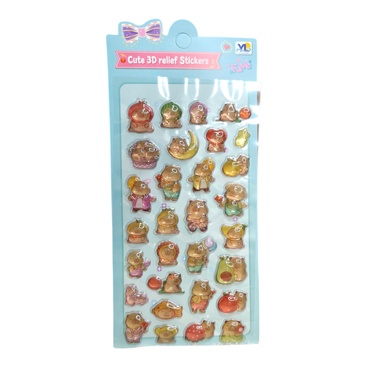 Cappbara 3d stickers