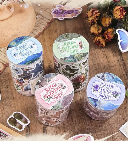 Washi Retro sticker Tape Roll size 7.2cm (JD3110A)