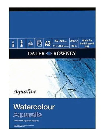 Daler Rowney Aquafine Watercolor Pad – 12 Sheets 300gsm Textured Paper (COLD PRESSED)