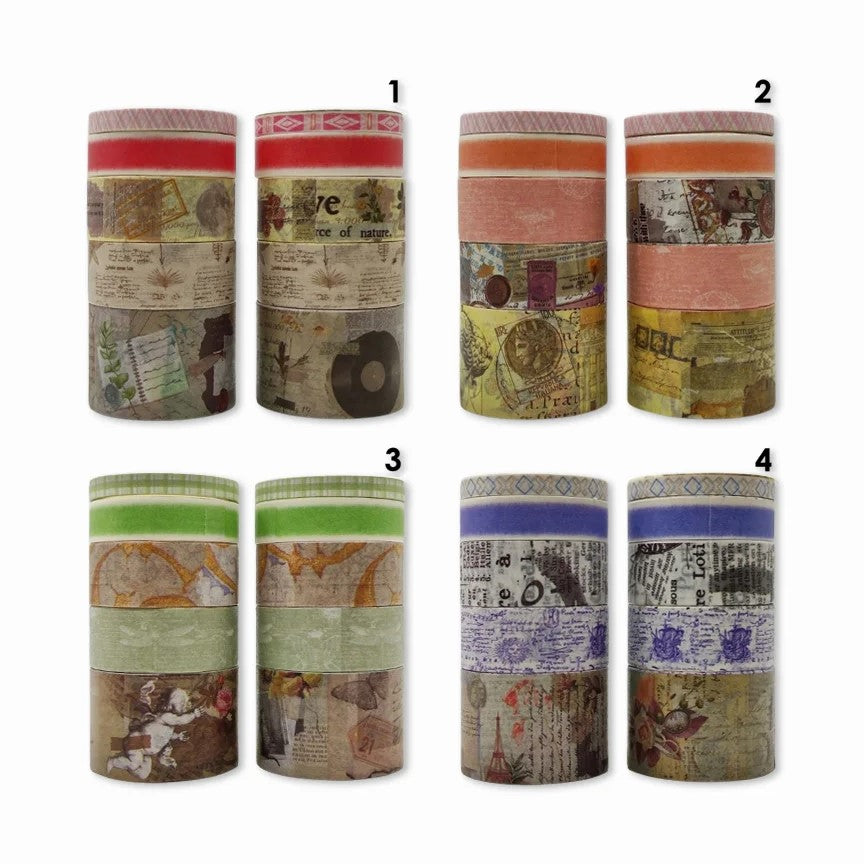 Limmy vintage washi tape 10 pcs (XM JD2645F)