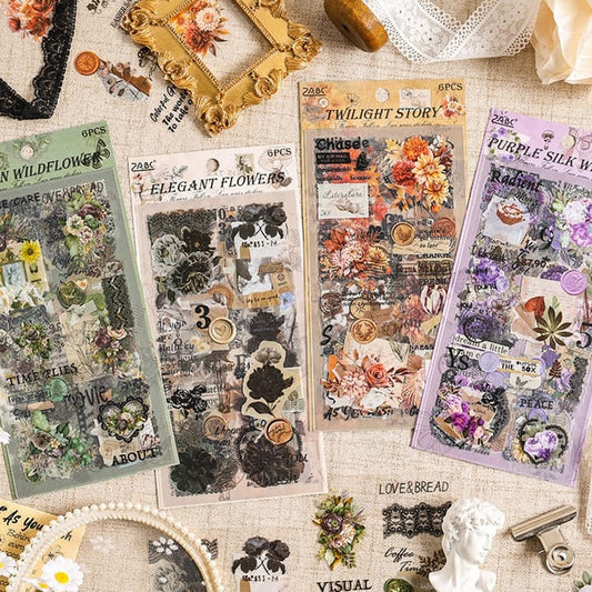 Flower story Journalling sticker sheets of 6 pcs (HLLW)