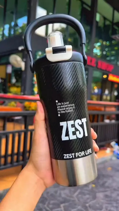 ZEST 800ml Portable Sports Insulated Straw Tumbler – Hot & Cold Vacuum Flask