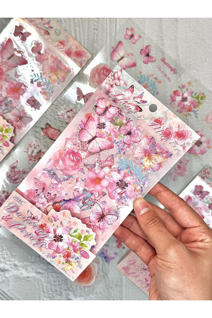 Butterfly flower music journalling sticker sheets of 4 pcs (HCYZ)
