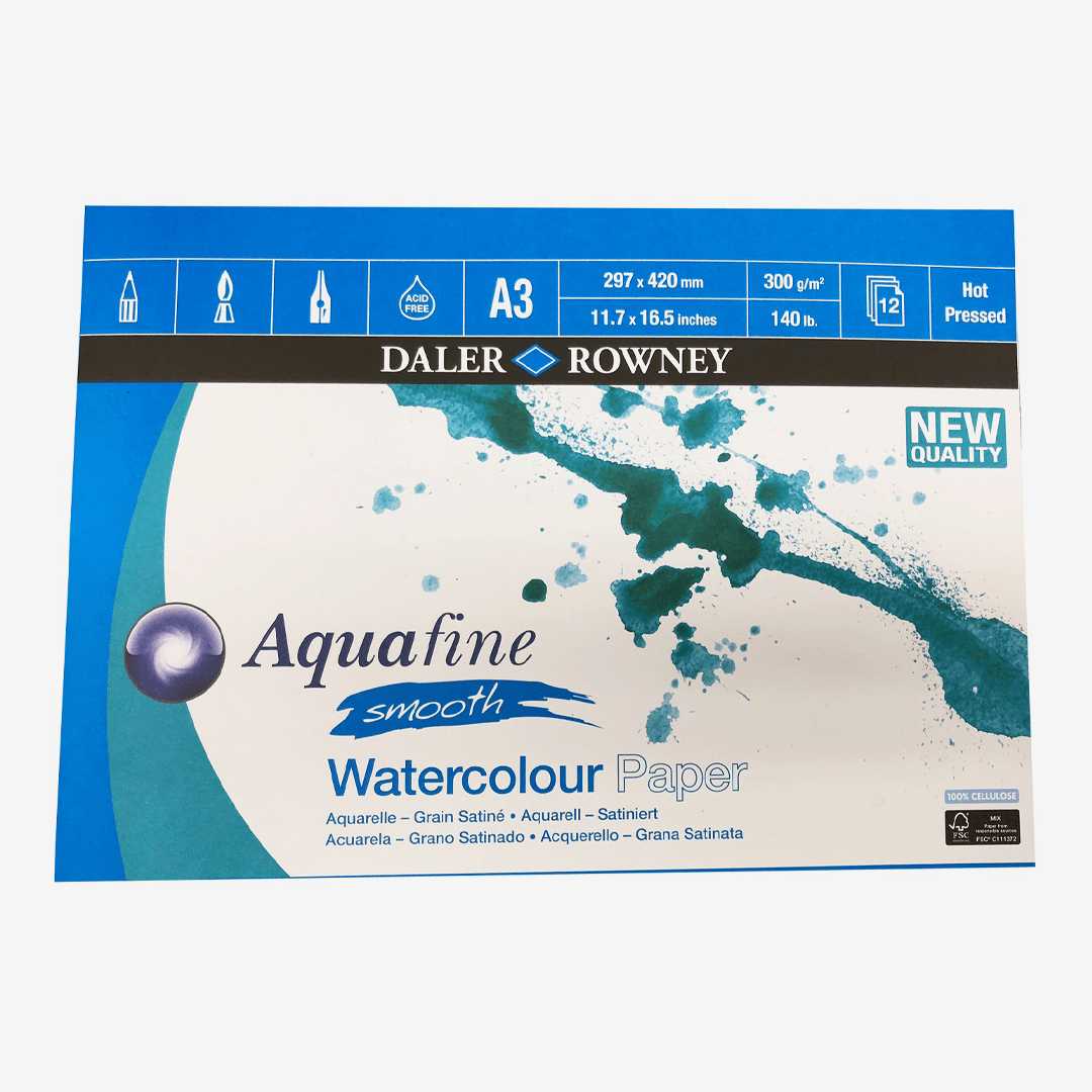 Daler Rowney Aquafine Watercolor Sketchbook – 300Gsm ( HOT PRESSED)