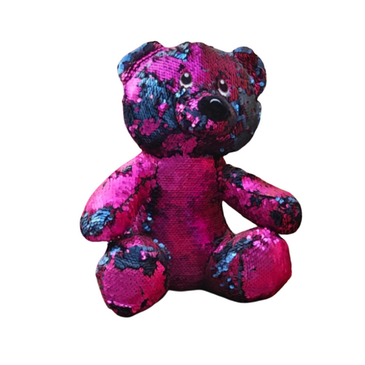 SEQUIN REVERSIBLE TEDDY BEAR 13x9