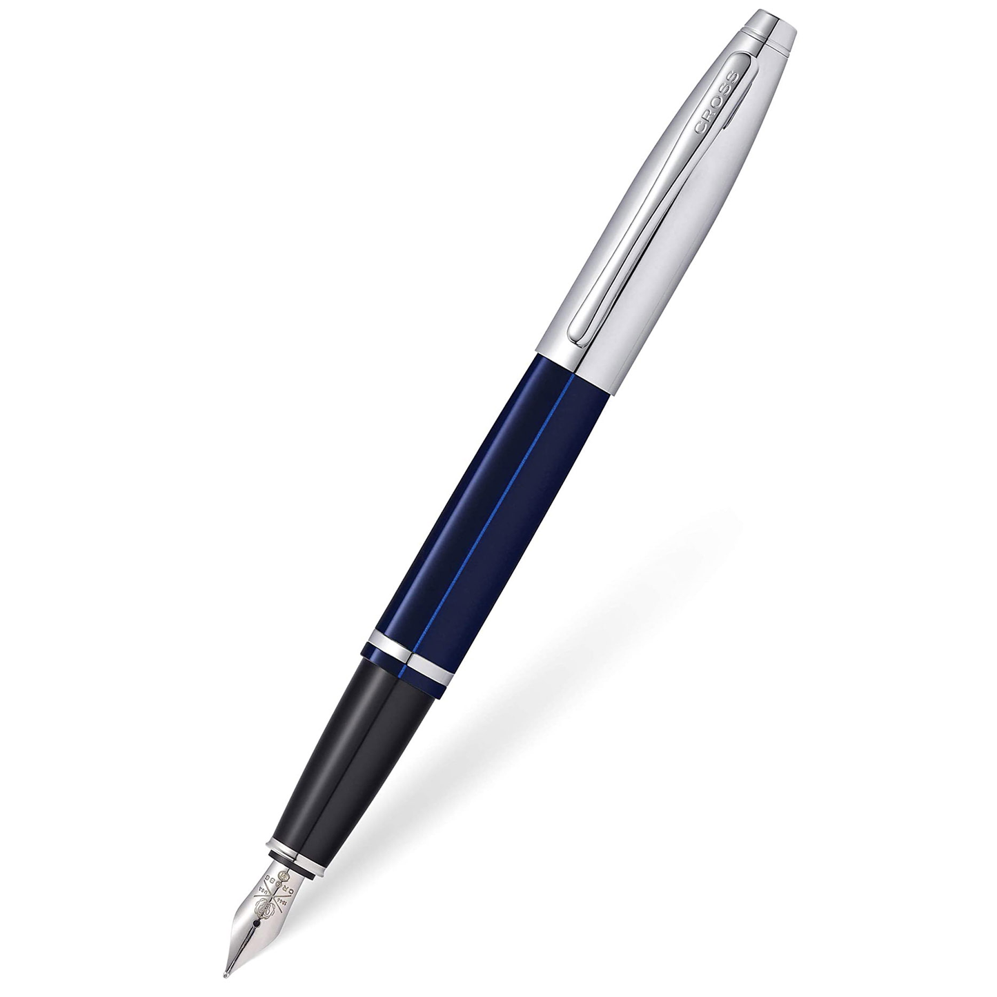 Cross Calais Chrome and Blue Lacquer Fountain Pen