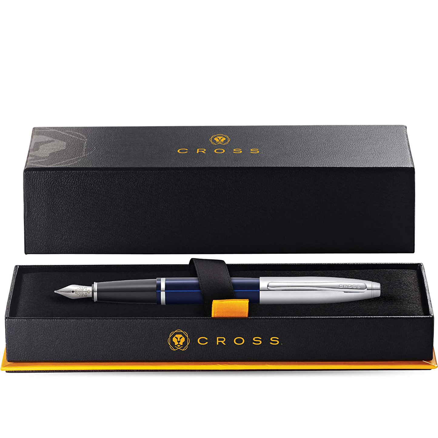 Cross Calais Chrome and Blue Lacquer Fountain Pen