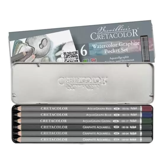 Cretacolor Aqua Graph – Aquarelle Graphite Pencils Set Of 6 Pcs