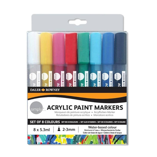 Daler Rowney Simply Acrylic Paint Markers Set of 8 Pcs