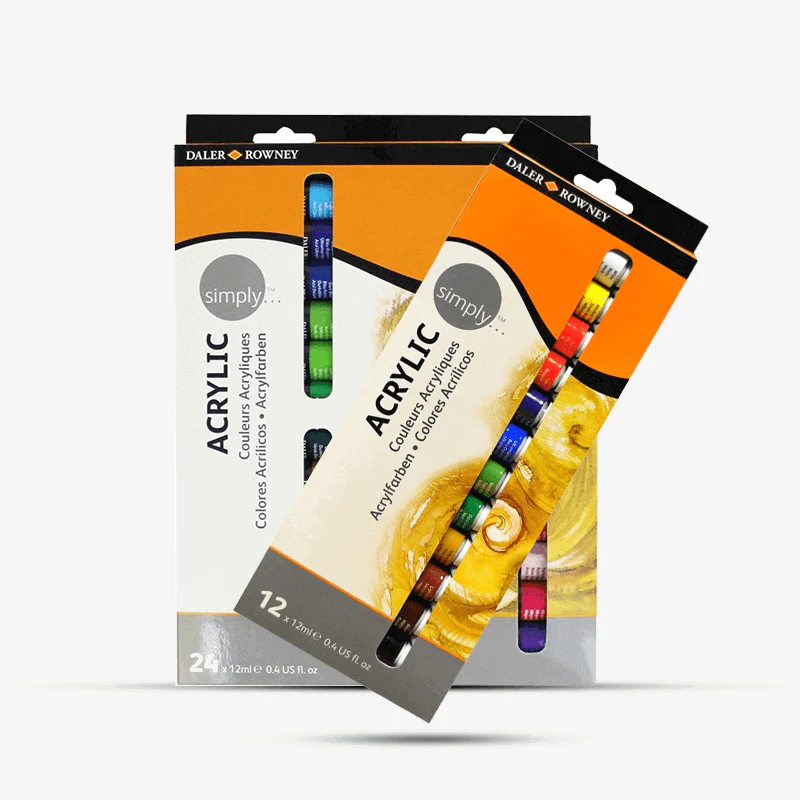 Daler Rowney Simply Acrylic Paint Set – 12ml Tubes