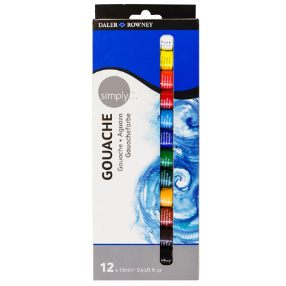 Daler Rowney Simply Gouache Paint Set – 12ml Tubes