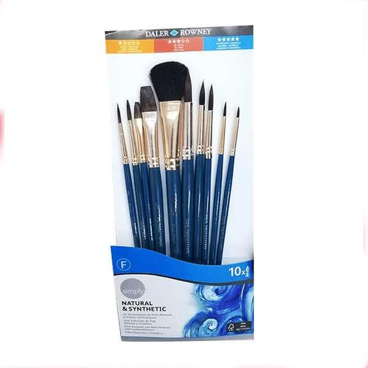 Daler Rowney Simply Natural Hair Brush Set of 10pcs