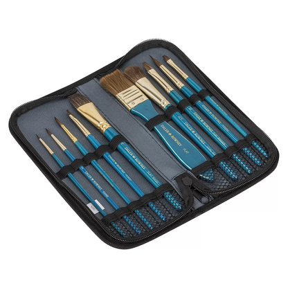 Daler Rowney Simply Natural Hairs Brush Set of 10 Pcs With Zip Case