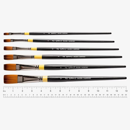 Daler Rowney System 3 Sy-44 Flat Painting Brushes – Long Handle