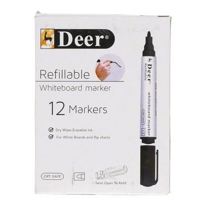 Deer White Board Marker Pack Of 12.