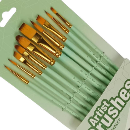 Keep Smiling Artist Brush Set 10 Pcs Multishape 6333.