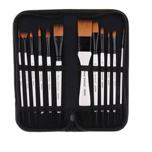 Keep Smiling Value Pack Zip Pouch 12 Pcs Brush Set