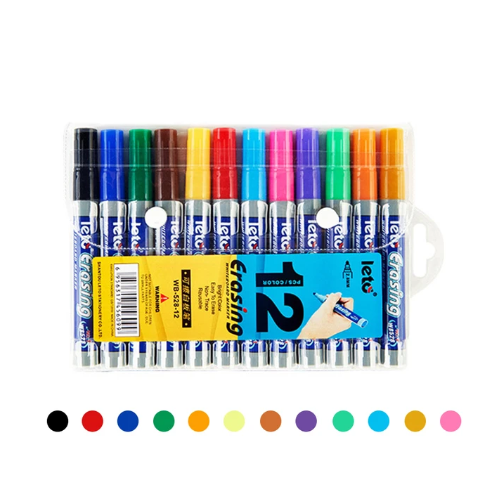 Leto White Board Marker Set Of 12 Colors.