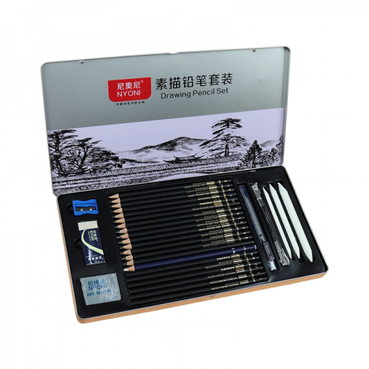 Nyoni Sketch Pencil Sets 29 Pcs Metal Box