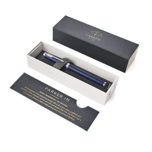 Parker IM Matte Blue With Chrome Trim Fountain Pen