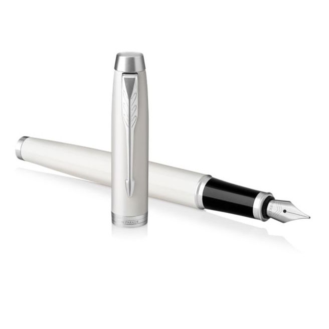 Parker IM White Lacquer with Chrome Trim Fountain Pen