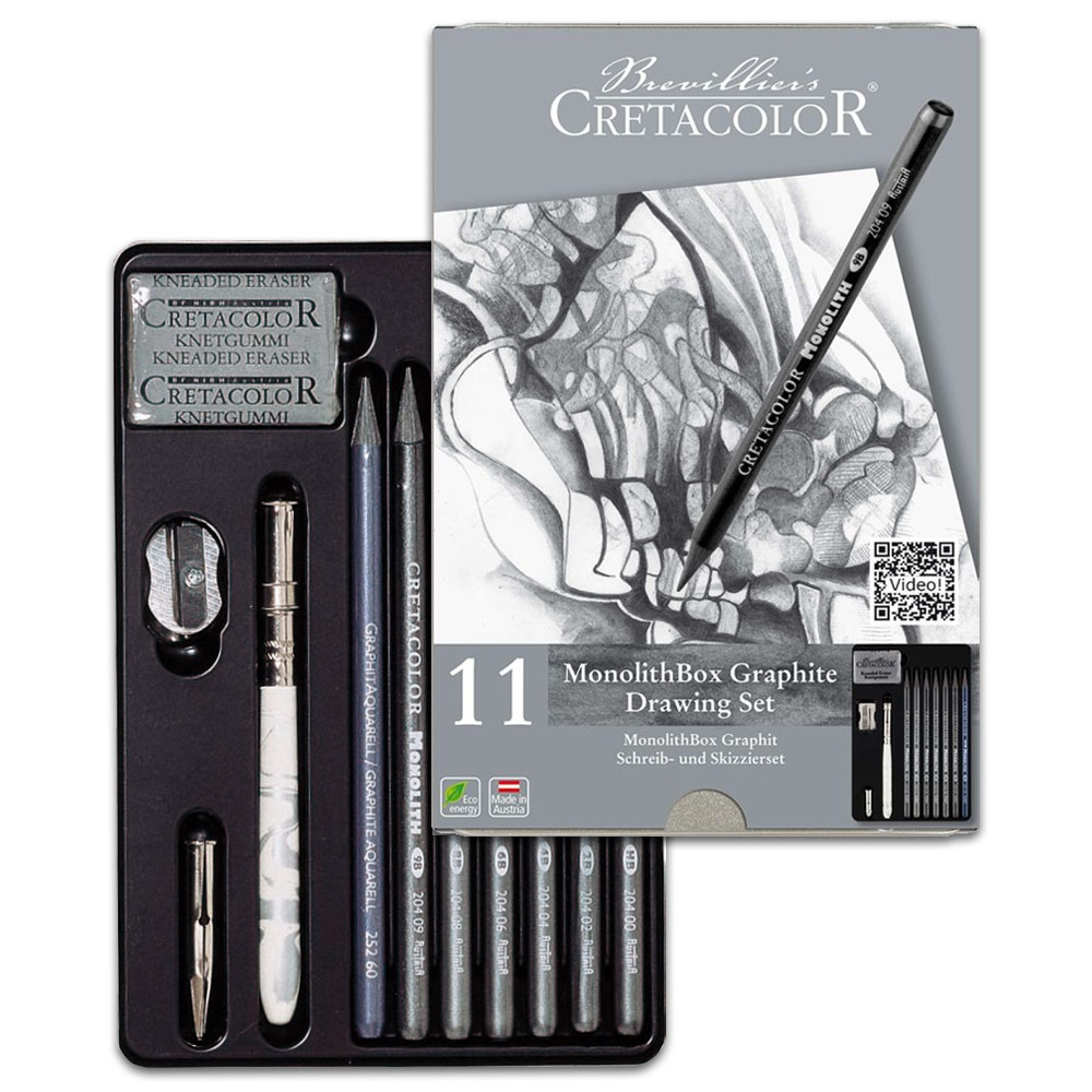 Graphite Crayon Set Cretacolor Monolith Box Graphite Drawing Set 11 Pcs – Shoukat Sons