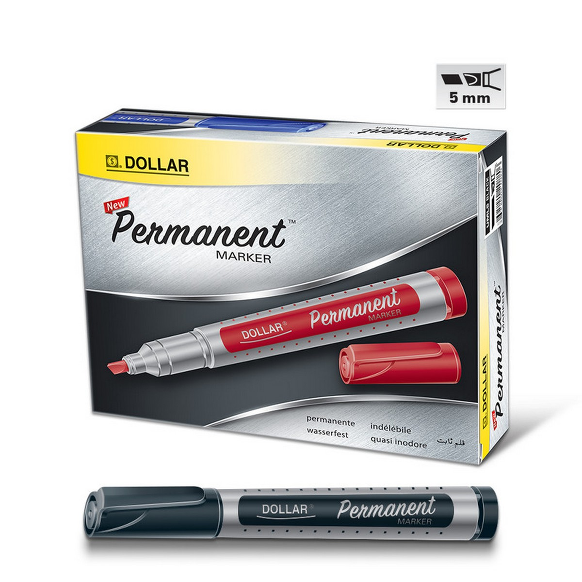 Dollar Permanent Marker Chisel Pack Of 12.