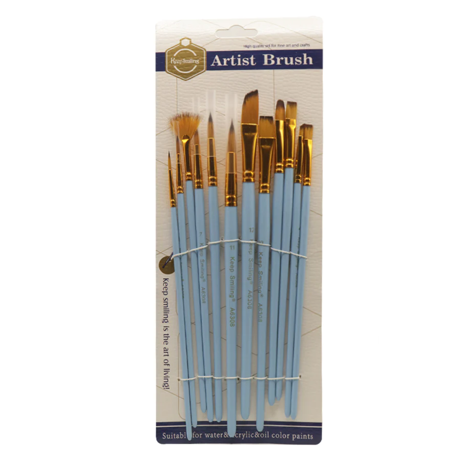 Keep Smiling Brush Set Blue 12Pcs Mix (6303z).