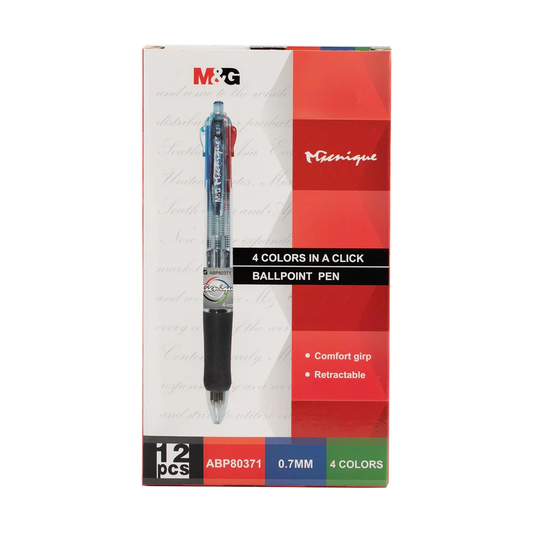 M&G Ball Pen 4 Color 80371 Pack Of 12