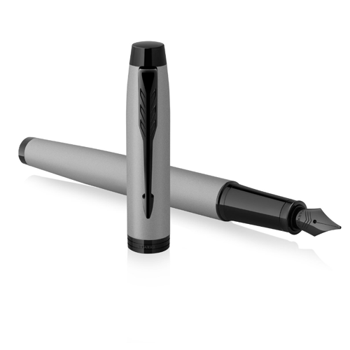 Parker IM Monochrome Gray Fountain Pen Black Tip