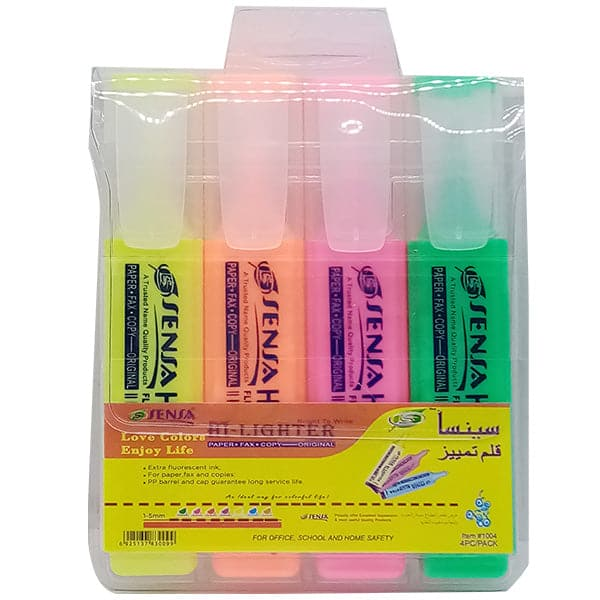 Pc Shoukat Rind Sensa Highlighter 4 Pcs Pack – Shoukat Sons