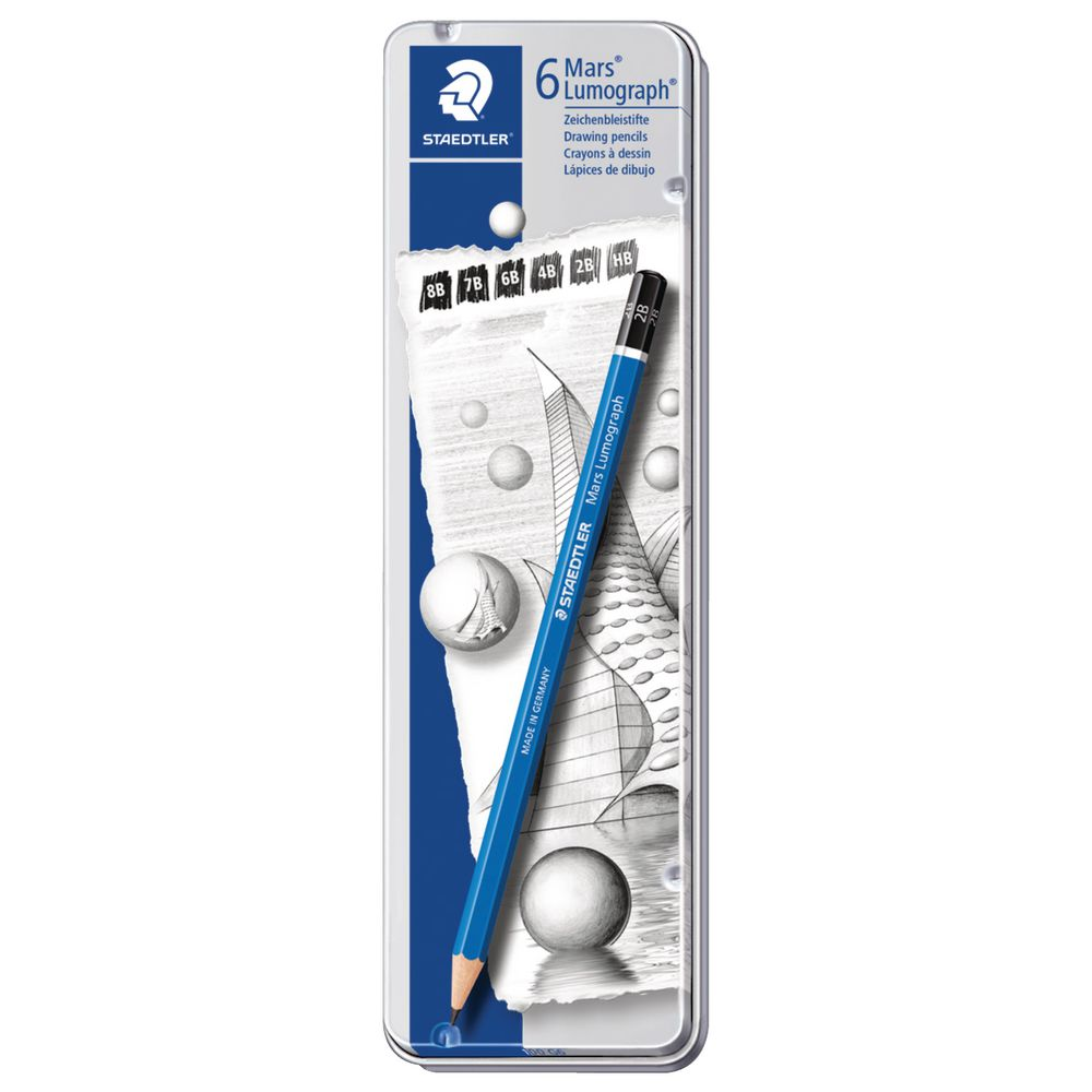 Staedtler Drawing Pencil Set Of 6 Tin.